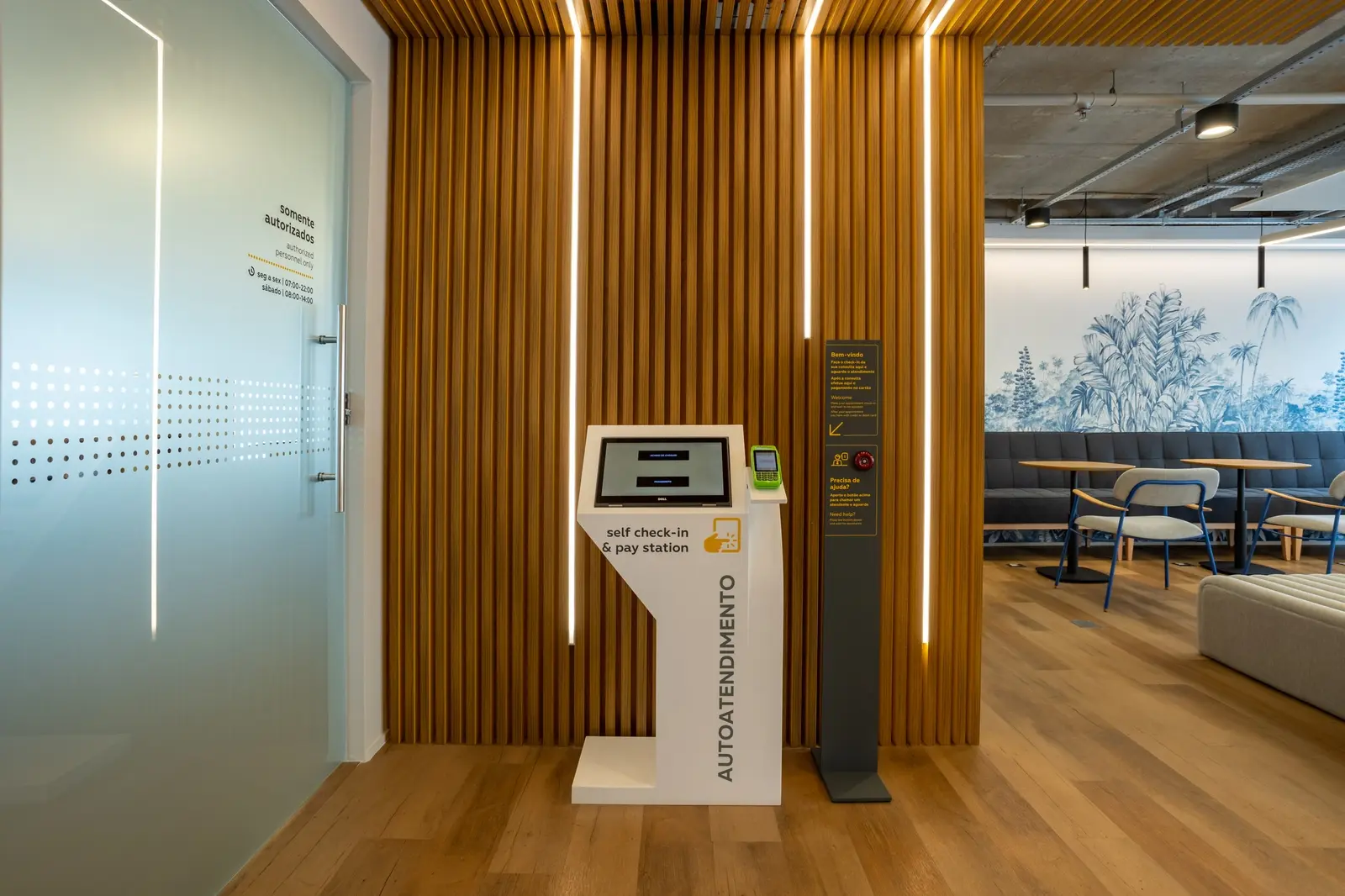 Recepção do consultório - Autoatendimento